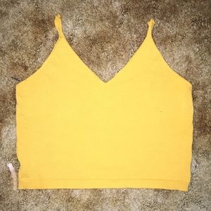 Yellow v neck crop top